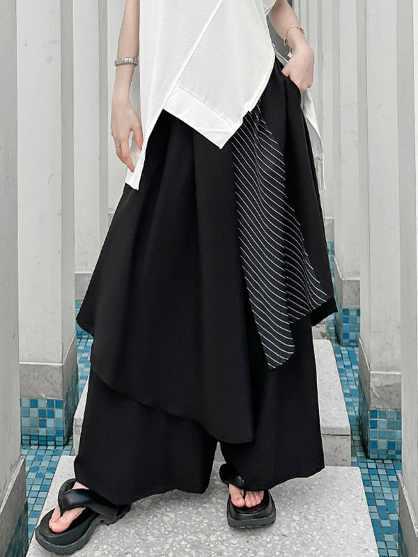 Asymmetric Split-Joint Loose Wide Leg Trousers Pants