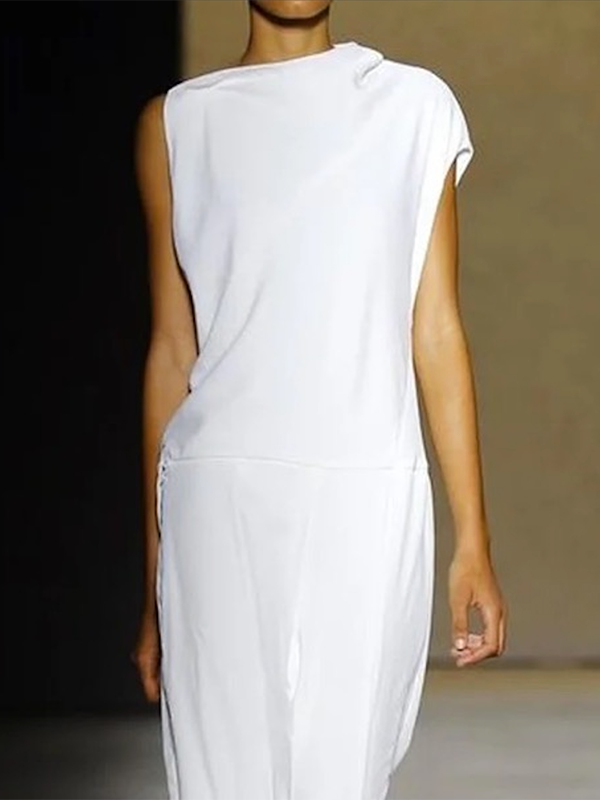 Loose Sleeveless Asymmetric Solid Color Jumpsuits