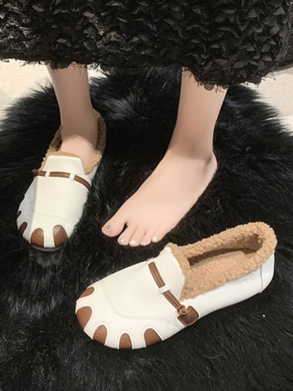 Round-Toe Shallow Cut Split-Joint Flat Shoes