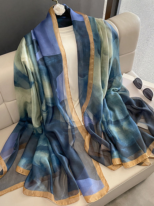 Gradient Printed See-Through Sun-protection Shawl&Scarf