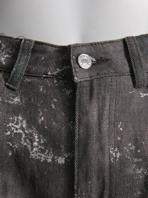 Pockets Split-Joint Tie-Dyed Loose Trousers Pants
