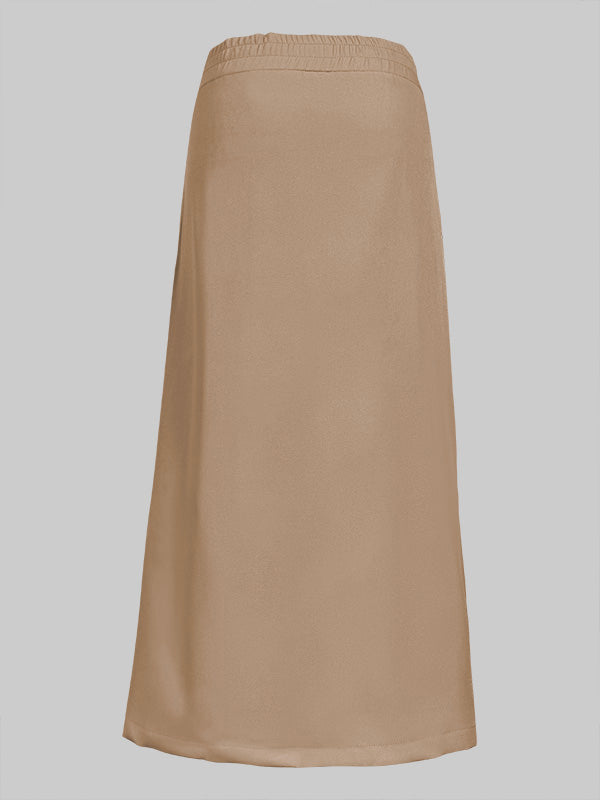 Split-front Split-Joint Tied Waist High Waisted Loose Skirts