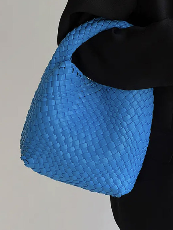 Solid Color Woven Handbags Bags