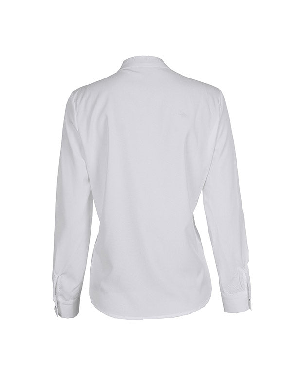Solid Color Long Sleeves Loose V-neck Blouses&shirts Tops