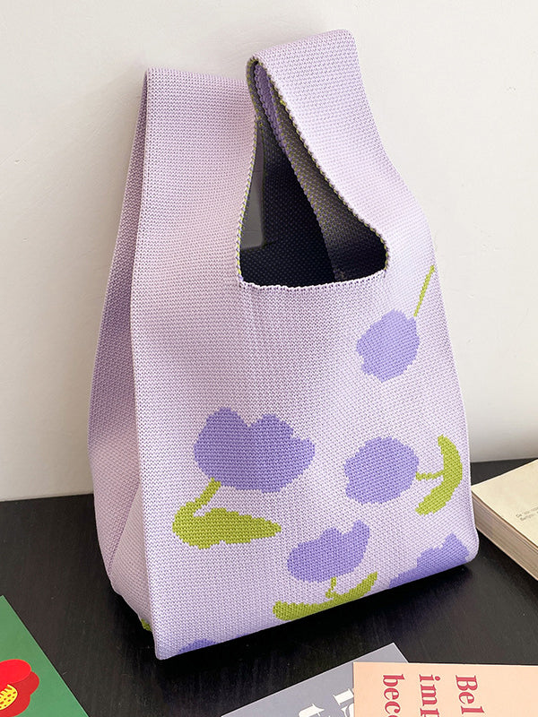 Floral Printed Woven Handbag Bags Accessories