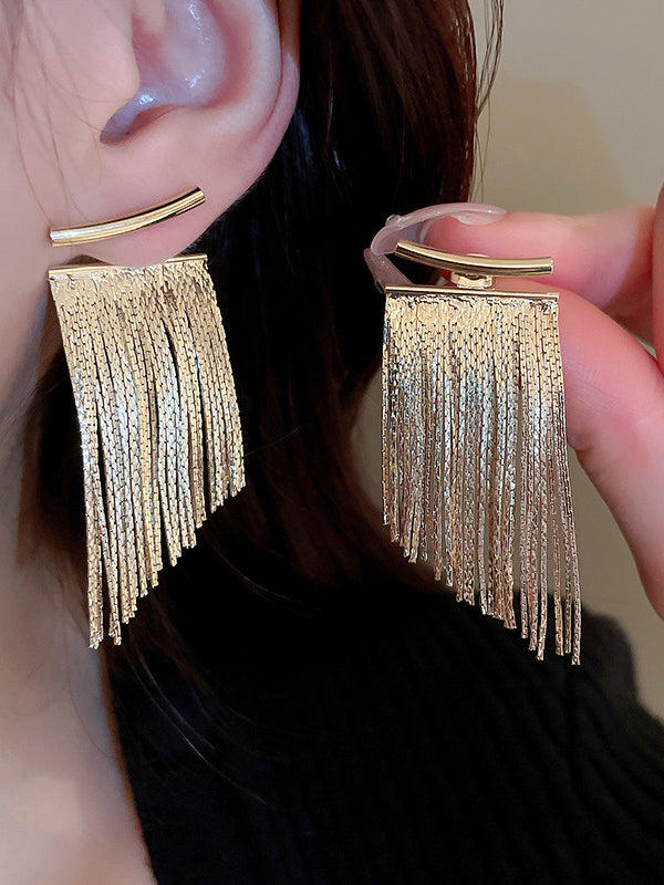 Solid Color Tasseled Earrings Accessories Eardrop