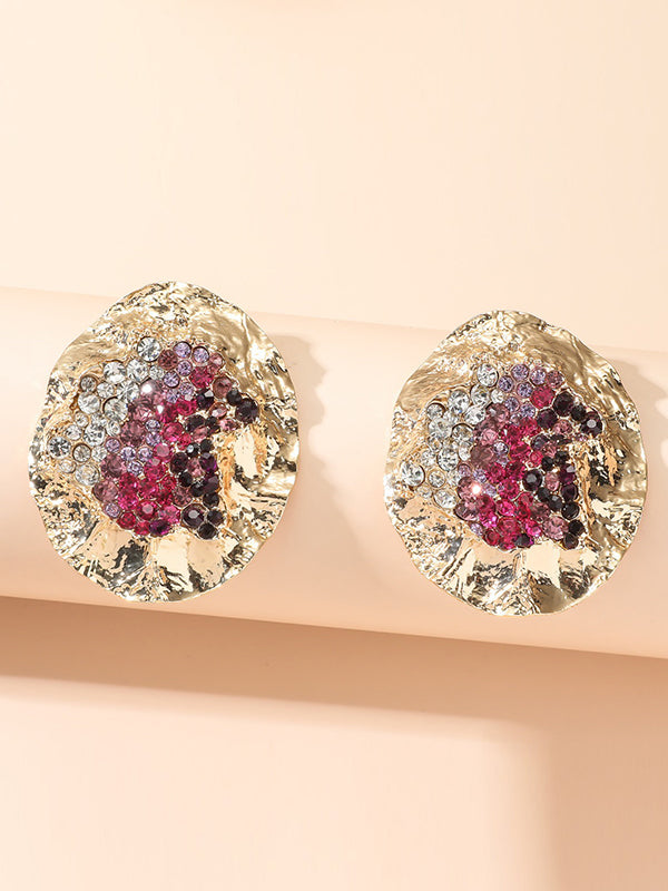 Geometric Rhinestone Shiny Irregularity Earrings Accessories