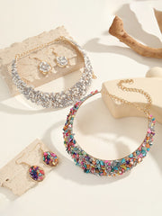 Geometric Rhine Stones Shiny Irregularity Sets Necklaces Accessories Earrings Accessories
