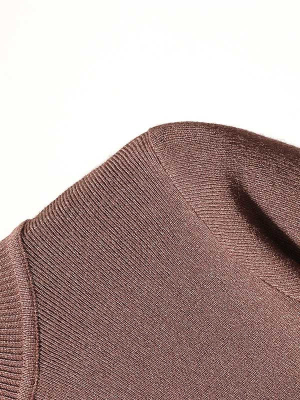 15 Colors Knitting Solid Color High-Neck Short Sleeves Pullover