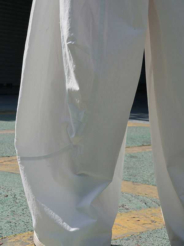 Solid Color Split-Joint Loose Wide Leg Trousers Casual Pants Bottoms