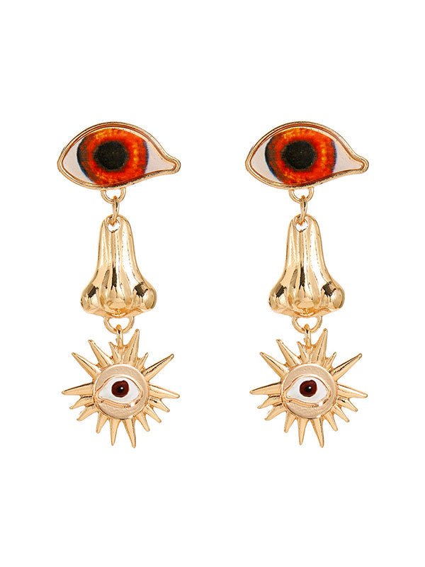 Contrast Color Eye Shape Geometric Drop Earrings Earrings Accessories