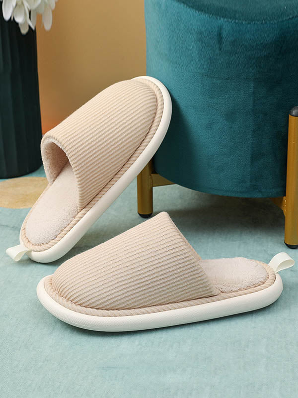 Round-Toe Split-Joint Slippers
