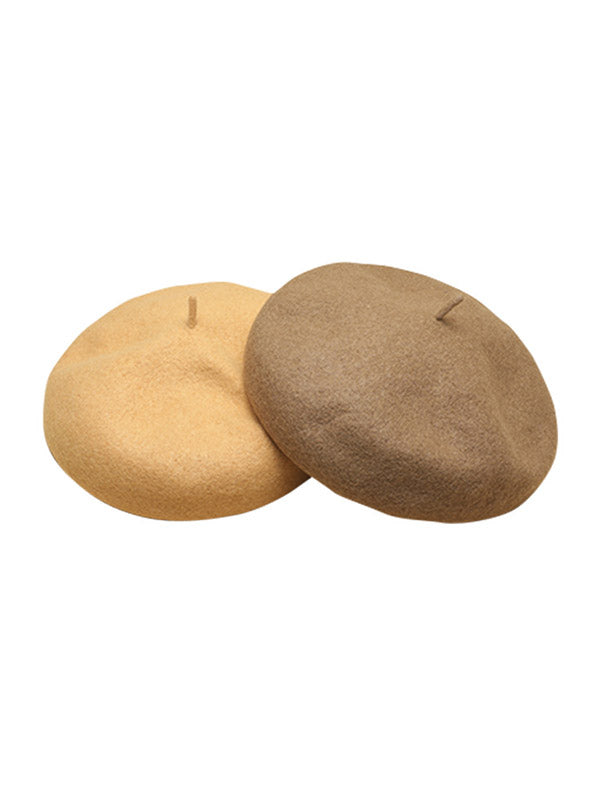 Simple Wool Solid Color Beret Hat