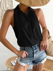 Solid Color Split-Joint Loose Plus Size Lapel Blouses