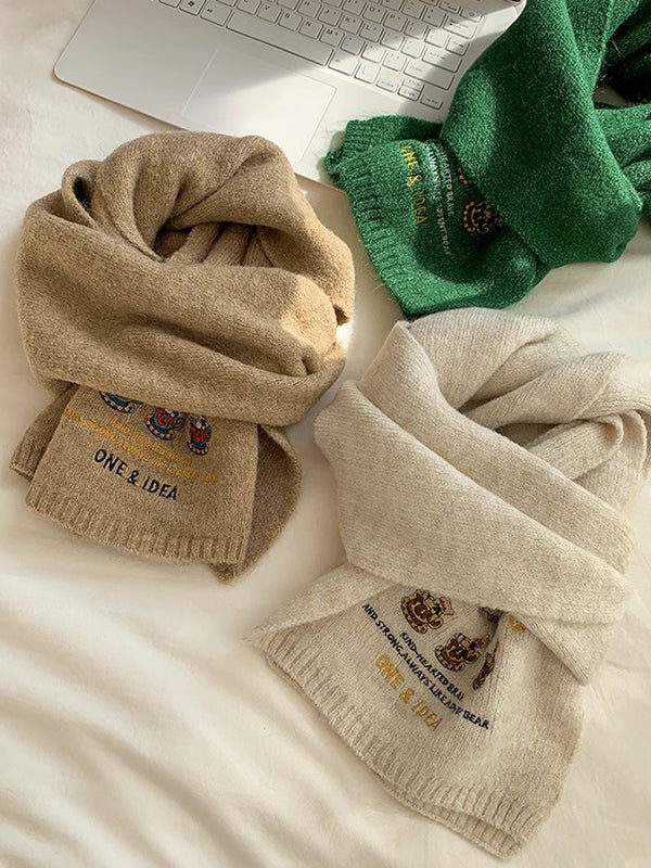 Keep Warm Knitted Letters Scarf