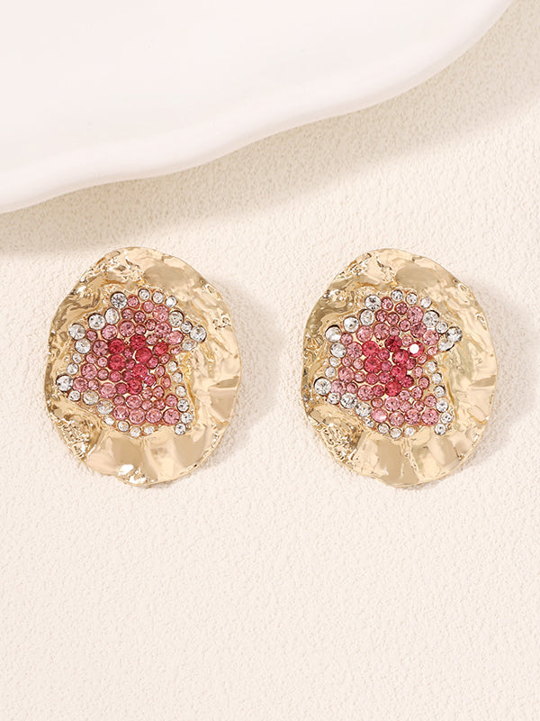 Geometric Rhinestone Shiny Irregularity Earrings Accessories