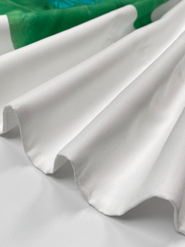 Flower Print Pleated A-Line Loose V-Neck Midi Dresses