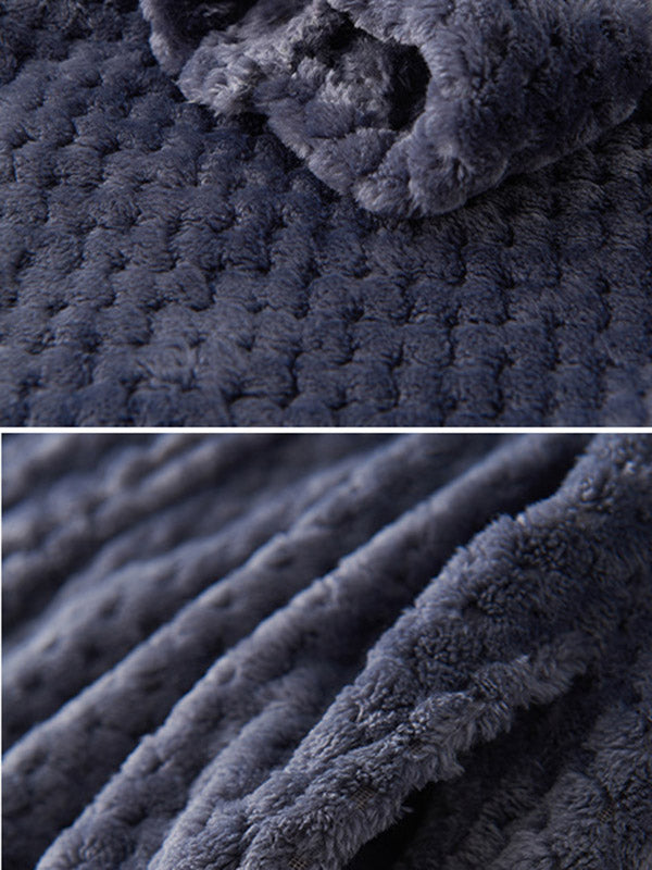 Comfortable Solid Flannel Pajama Robe