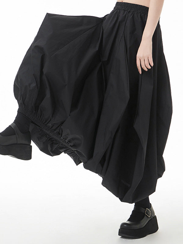 Stylish Selection Loose Elasticity Solid Color Skirts Bottoms