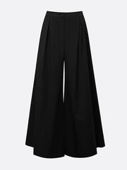 High Waisted Loose Solid Color Split-Joint Pants Trousers