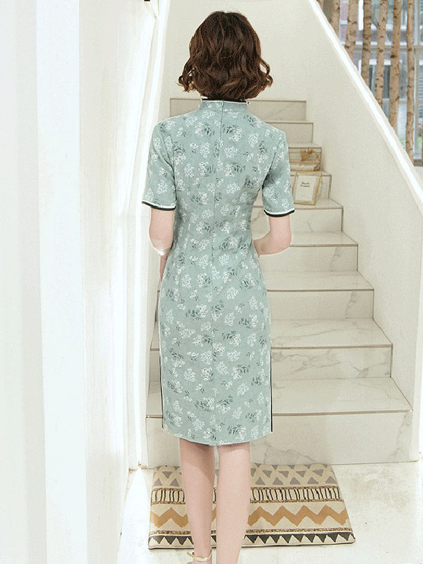 Original Applique Buttoned Stand Collar  Cheongsams