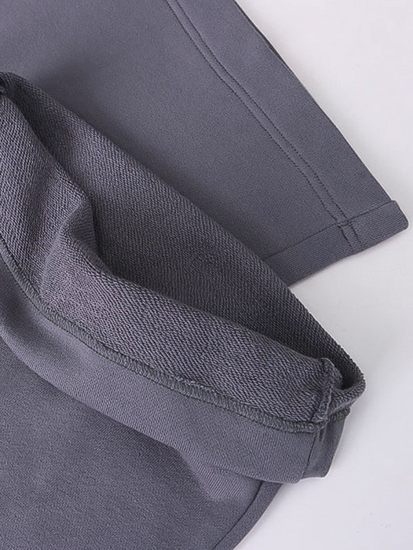 Solid Color High Waisted Wide Leg Casual Pants Bottoms