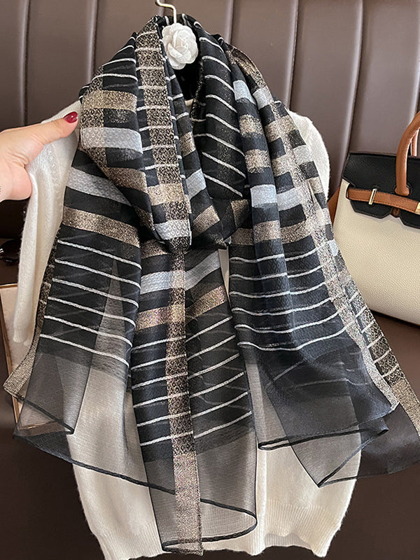 Keep Warm Striped Shawl&Scarf