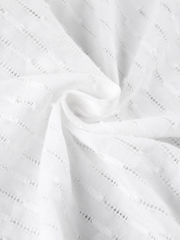 Solid Color Split-side Tied Loose Sleeveless V-neck Mini Dresses