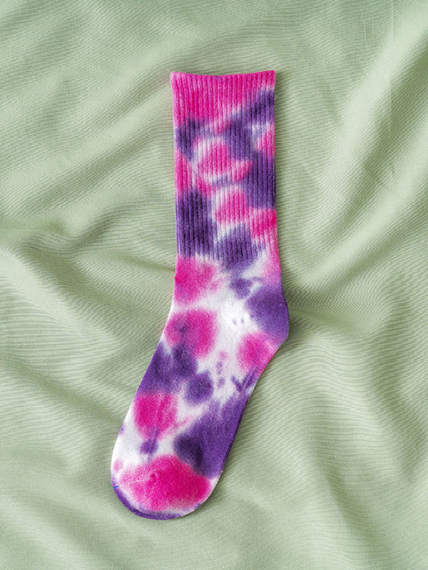 Pleated Tie-Dyed Socks