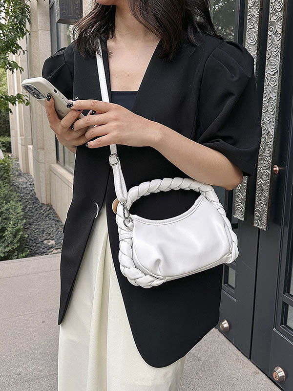 Pleated Split-Joint Woven Handbags Crossbody Bags Bags
