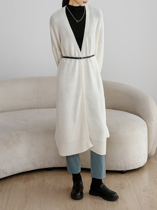 Urban Loose Solid Color Cardigan Tops