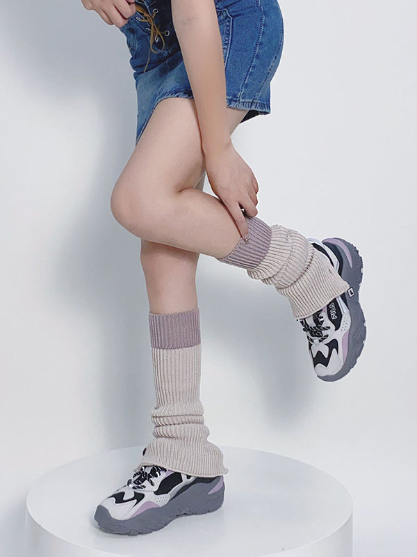 Leisure Flared Contrast Color Leg Warmers Accessories
