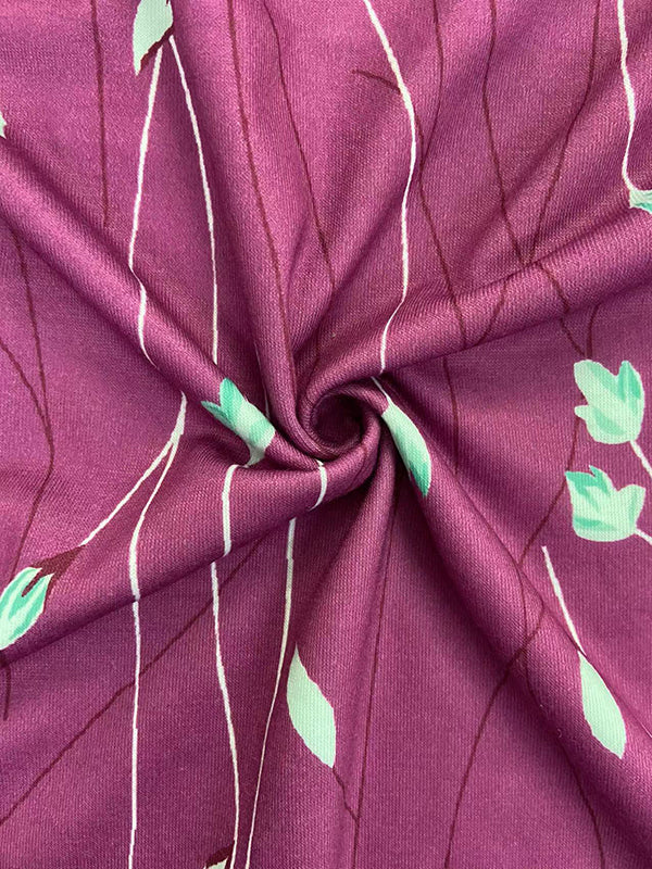 Flower Print A-Line Loose Round-Neck Mini Dresses