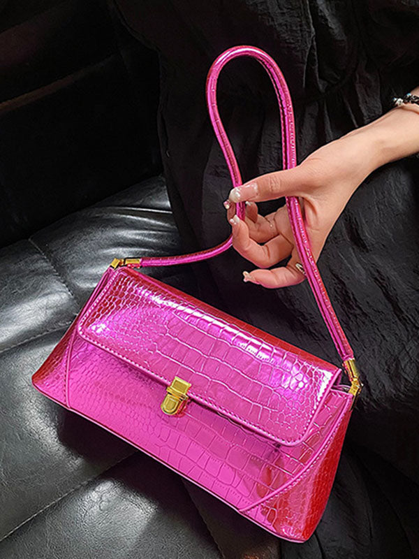 Crocodile Pattern Zipper Handbags