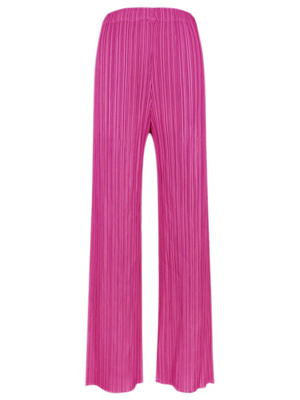 15 Colors Loose Elasticity High Waisted Wide Leg Pleated Pants