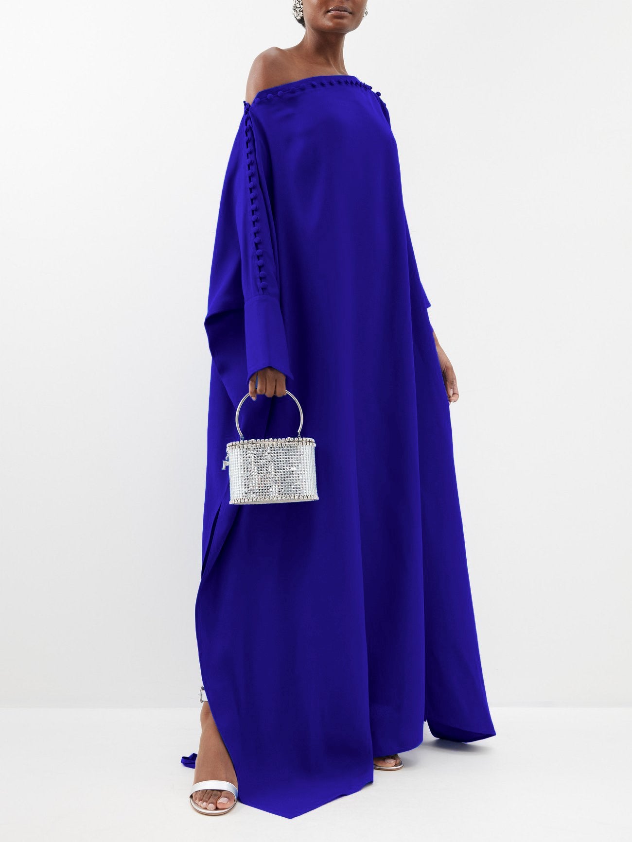 Long Sleeves Solid Color Split-Side One-Shoulder Evening Dresses Maxi Dresses