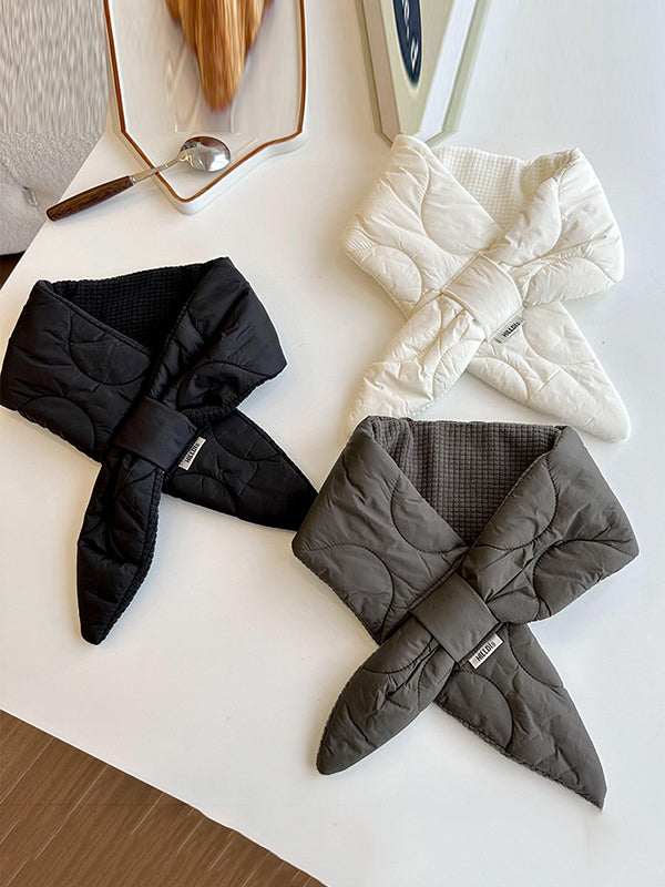 Keep Warm Solid Color Padded Scarf