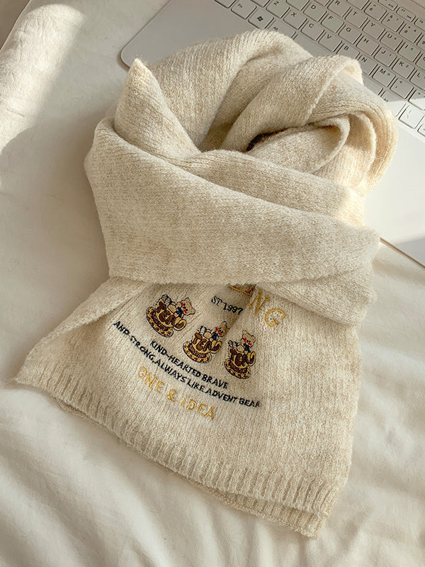 Keep Warm Knitted Letters Scarf