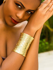 Carved Pattern Geometric Solid Color Bracelet Accessories