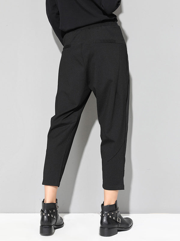 Leisure Irregularity Solid Color Harem Pants
