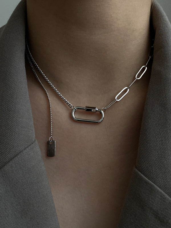 Solid Color Geometry Necklace Accessories