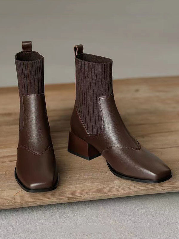 Solid Color Split-Joint Chelsea Boots Boots