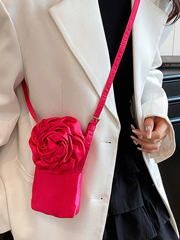 Flower Shape Solid Color Crossbody Bags Bags