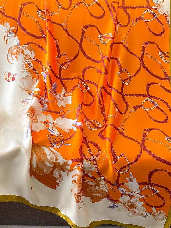 Contrast Color Printed Sun-Protection Shawl&Scarf