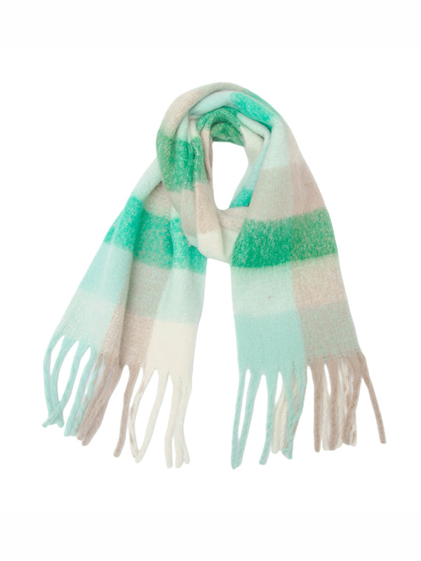 Keep Warm Plaid Tasseled Thick Shawl&Scarf