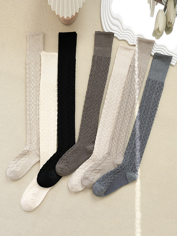 Casual Skinny Split-Joint Solid Color Stockings Accessories