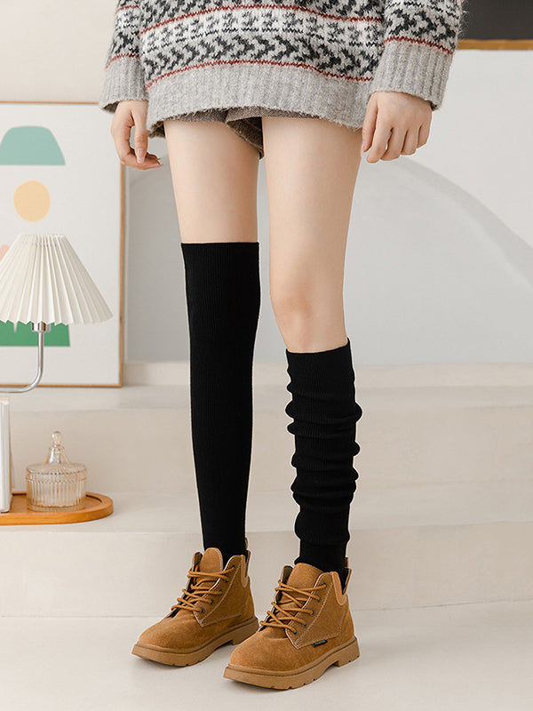 Casual Keep Warm Solid Color Leg Warmers Accessories