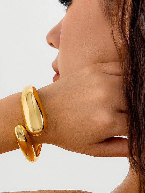 Asymmetric Shiny Solid Color Bracelet Accessories