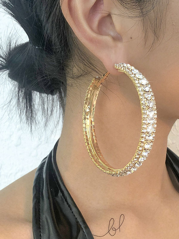 Rhinestone Earrings Accessories Ear-Ring