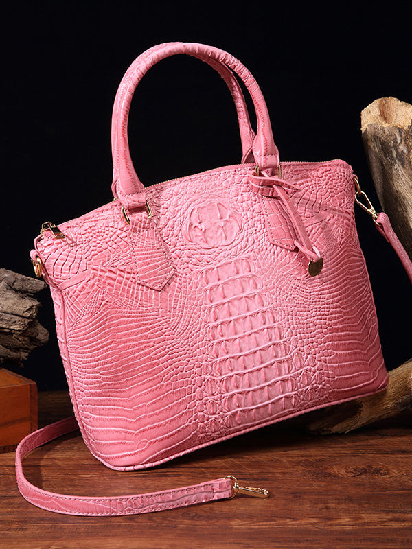 Alligator Print Pleated Split-Joint Handbags Bags